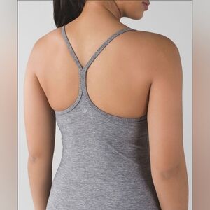 Lululemon Power Y Tank Luon Heathered Slate Size 6